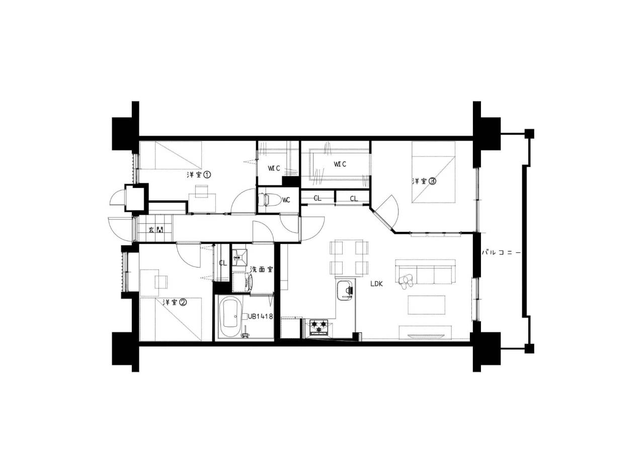 実際の出来上がりの間取り図