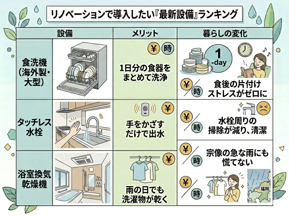 リノベーションで導入したい「最新設備」