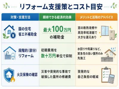 リフォーム支援策とコスト目安