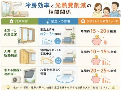 冷房効率と光熱費削減の相関関係
