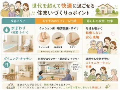 世代を超えて快適に過ごせる住まいづくりのポイント